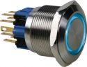 ProSwitch Vandalsikret stålkontakt, 1P ON-(ON) Ø25 BLÅ ProSwitch Vandalsikret stålkontakt, 1P ON-(ON) Ø25 BLÅ