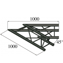 Alutruss TRILOCK S-PAC 19 2-Way Corner 45° black TILBUD NU