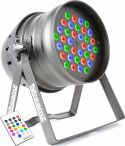 Par 64 LED lampe / 36x 3W RGBW LED'er / DMX, Musikstyring og IR fjernbetjening Par 64 LED lampe / 36x 3W RGBW LED'er / DMX, Musikstyring og IR fjernbetjening