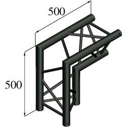 Alutruss TRILOCK S-PAC 25 2-Way-Corner 90°/ black TILBUD NU