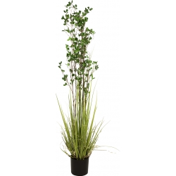Europalms Evergreen shrub with grass, artificial plant, 182cm TILBUD NU