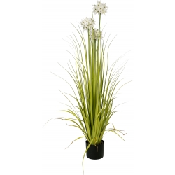 Europalms Allium grass, artificial plant, white, 120 cm TILBUD NU