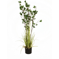 Europalms Evergreen shrub with grass, artificial plant, 120cm TILBUD NU