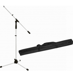 Omnitronic Set Microphone Tripod MS-1W with Boom white + Bag TILBUD NU