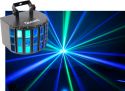 Butterfly LED Lyseffekt 3x3W med Musikstyring - 3 roterende lag af lysstråler Butterfly LED Lyseffekt 3x3W med Musikstyring - 3 roterende lag af lysstråler