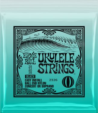 Ernie Ball EB-2326 Ukulele Sopran/Concert, Black, Ukulele Strings w