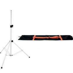 Omnitronic Set BS-2 EU Loudspeaker Stand white + Carrying Bag TILBUD NU