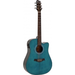 Dimavery STW-90 Western Guitar, crystal blue TILBUD NU
