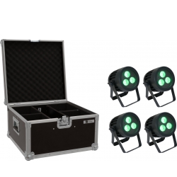 Eurolite Set 4x LED IP PAR 3x8W QCL Spot + Case TILBUD NU