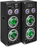 Aktivt højttalersæt KA-28 med LED lys / 2x8" bas 1200W / karaoke-funktion / USB/SD/MP3-afspiller Aktivt højttalersæt KA-28 med LED lys / 2x8" bas 1200W / karaoke-funktion / USB/SD/MP3-afspiller