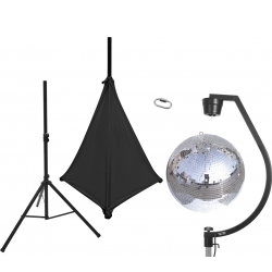 Eurolite Set Mirror ball 50cm with stand and tripod cover black TILBUD NU