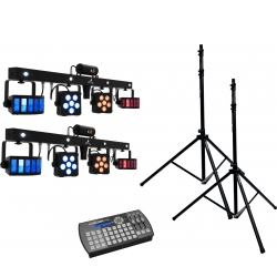Eurolite Set 2x LED KLS Laser Bar PRO + Easy Show + 2x M-4 Speaker System Stand