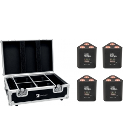 Eurolite Set 4x AKKU TL-3 QCL RGB+UV Trusslight + Case with charging function