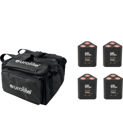 Eurolite Set 4x AKKU TL-3 QCL RGB+UV Trusslight + SB-4 Soft Bag TILBUD NU