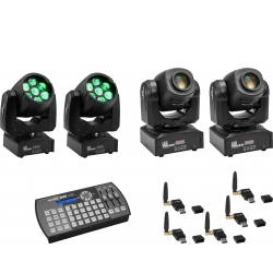 Eurolite Set 2x LED TMH-W63 + 2x LED TMH-S30 + USB QuickDMX + Easy Show TILBUD