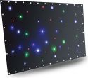 Bagtæppe med stjernelys 36x farvet LED'er RGBW / 1 x 2 meter / DMX, musikstyring og fjernbetjening Bagtæppe med stjernelys 36x farvet LED'er RGBW / 1 x 2 meter / DMX, musikstyring og fjernbetjening