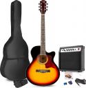 Western Guitar, halvakustisk "Komplet Guitarpakke" 40W guitar-forstærker, taske og kabler, Sunburst