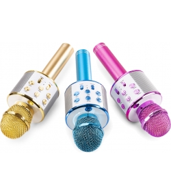 Karaoke Mikrofoner til børn med indbygget højttaler, MP3 og Bluetooth / Pink+Blå