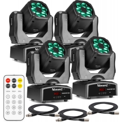 Moving Head pakke med 4 stk. BeamZ Panther 80 LED moving heads med roterende lin