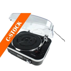 USB pladespiller m. højttaler (33 1/3, 45, 78 RPM) "C-STOCK" TILBUD NU