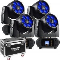 Moving Head pakke med 4 stk. BeamZ Fuze610Z Wash LED Moving Head & Flightcase