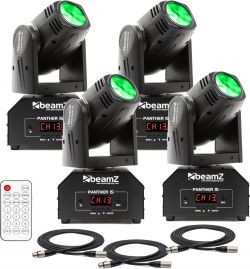 Moving Head pakke med 4 stk. BeamZ Panther 15 pocket Beam Moving Head pakke med 4 stk. BeamZ Panther 15 pocket Beam