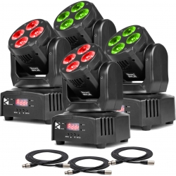 Moving Head pakke med 4 stk. BeamZ MHL36 Wash TILBUD NU
