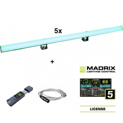 Eurolite Set 5x LED PR-100/32 Pixel DMX Rail + Madrix Software TILBUD NU