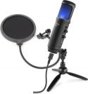 Microphones, USB Mikrofon PCM120 til PC med bordstativ og holder + Popfilter / Pakketilbud nr. 10100884
