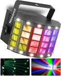 Lyseffekt DerbyStrobe LED, kraftig og farverig lyseffekt med strobelys, Auto Musikstyring og DMX