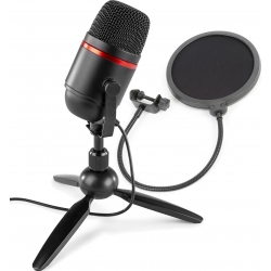 USB Mikrofon PCM100 til PC med bordstativ og holder + Popfilter / Pakketilbud nr