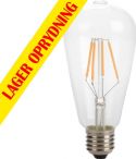 <span class="c10">VelLight -</span> ST64 Filament LED rørlampe 230V / 4W, E27 sokkel (2200K)