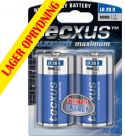 Batterier og tilbehør, <span class="c9">Tecxus -</span> Alkaline D/LR20 batteri 1,5V / 14800mAh (2 stk.)