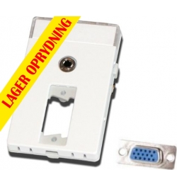 VGA vægdåse m. 3,5mm JACK 1.5 modul, Hvid (FUGA tilpasset) TILBUD NU adapted mm