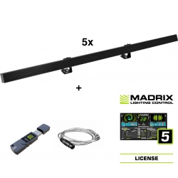 Eurolite Set 5x LED PR-100/32 Pixel DMX Rail bk + Madrix Software TILBUD NU