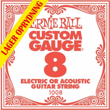 Ernie Ball EB-1008, Single .008 Plain Steel string for Eletric or A