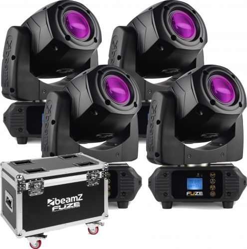 Moving Head pakke med 4 stk. BeamZ Fuze75 Spot LED Moving Head & Flightcase