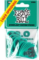 Guitar og bas - Tilbehør, Ernie Ball EB-9196 Everlast 2.0-Teal,12pk, 12-pack 2.0 mm Delrin picks