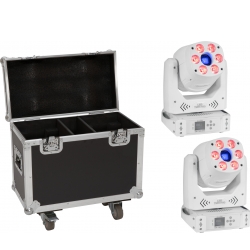 Eurolite Set 2x LED TMH-H90 Hybrid Moving Head Spot/Wash COB wh + Case TILBUD NU