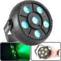 Diskolys & Lyseffekter, PartyPar Mini LED Parlampe, PLP10 / 12W RGB / Musikstyring / Genopladelig Batteri, holder 8 timer!