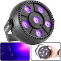 Diskolys & Lyseffekter, UV PartyPar, PLP14 / 6W UV LED / Musikstyring / Genopladelig Batteri, holder 8 timer