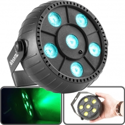PartyPar Mini LED Parlampe, PLP10 / 12W RGB / Musikstyring / Genopladelig Batter