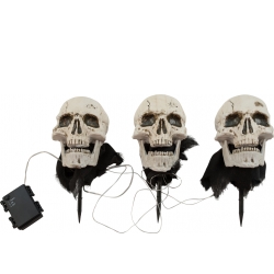 Halloween Dekoration, Kranie med jordspyd, sæt med 3 stk. 29cm TILBUD NU
