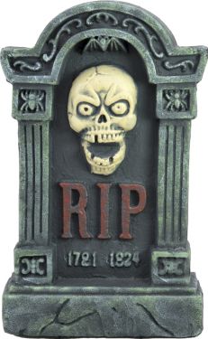 Europalms Halloween tombstone with skull, 56cm