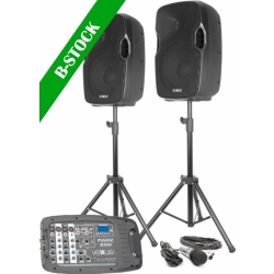 PSS302 Portable Sound Set 10" SD/USB/MP3/BT with Stands "B-STOCK" TILBUD NU