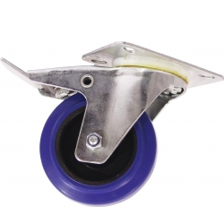 Roadinger Swivel Castor 100mm blue with brake TILBUD NU bremse blå med