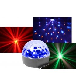 Magic Jelly Ball, Lyser i alle farver RGBWA+UV 6x1W LED / Musikst lysdioder gele