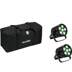 Eurolite Set 2x AKKU PAR 6 QCL + Soft Bag TILBUD NU
