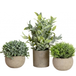 Europalms Table plants in pots, artificial plant, Set of 3 TILBUD NU
