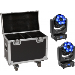 Eurolite Set 2x LED TMH-H240 Beam/Wash/Flower Effect + Case TILBUD NU